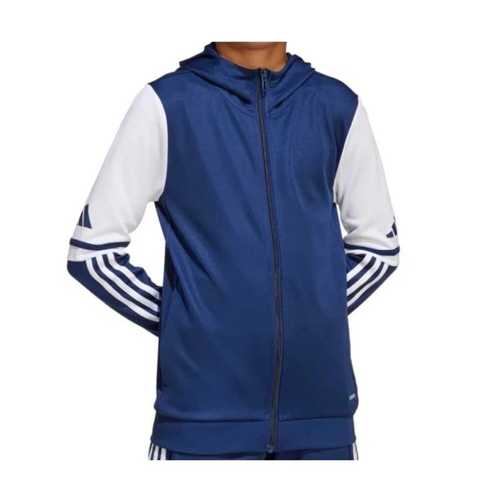 Adidas Unisex Squadra 25 Full Zip Hoodie Size 11/12 Navy/White New With Tags